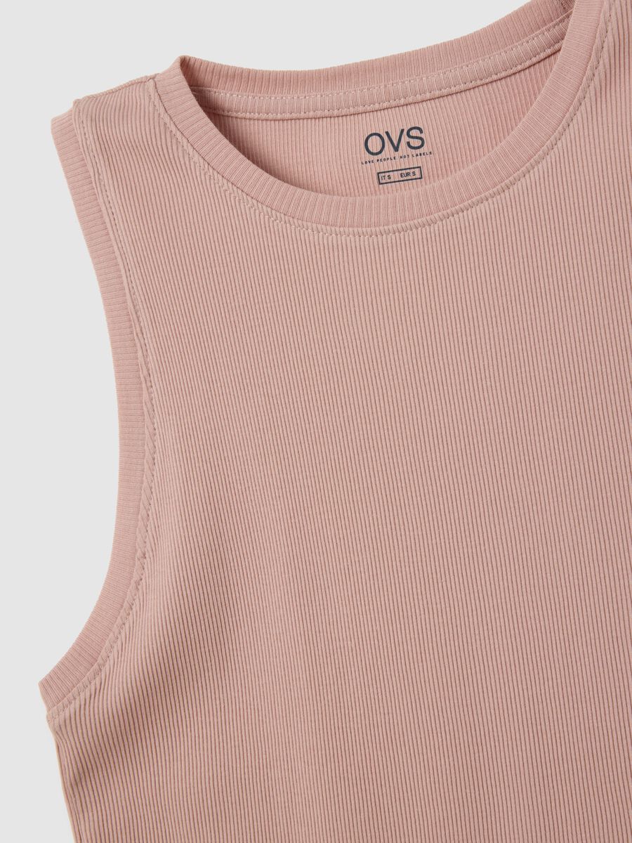 Women's Pink Pure Cotton Regular Fit Tank Top_5