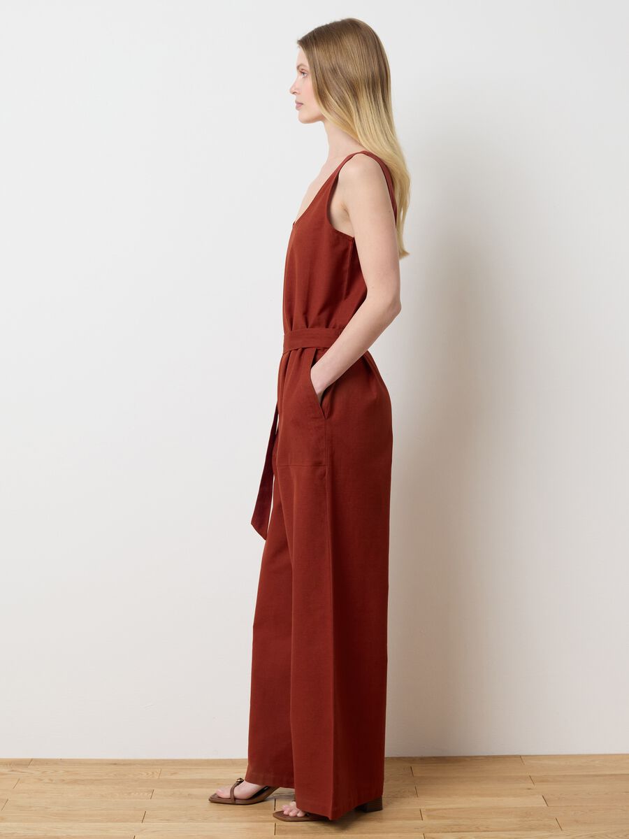 Wide Brown Jumpsuit Les Copains Housebrand_1