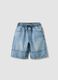 Shorts denim blu in puro cotone da bambino regular fit_0