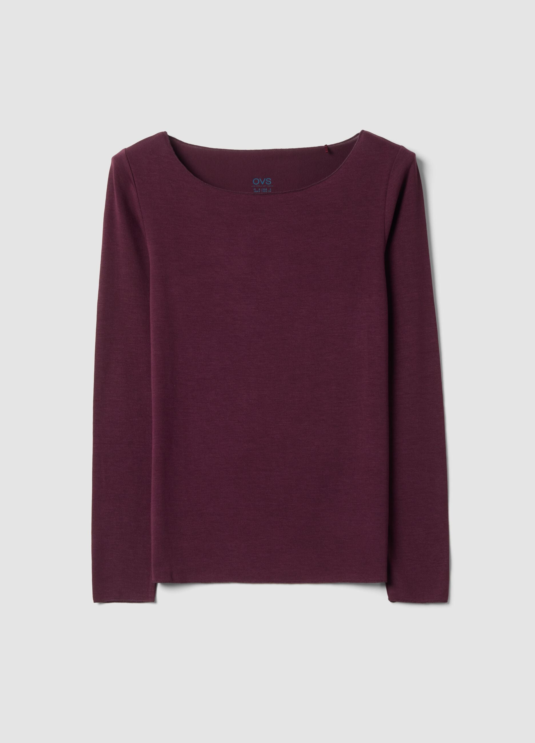 Purple stretch modal regular-fit crew-neck T-shirt