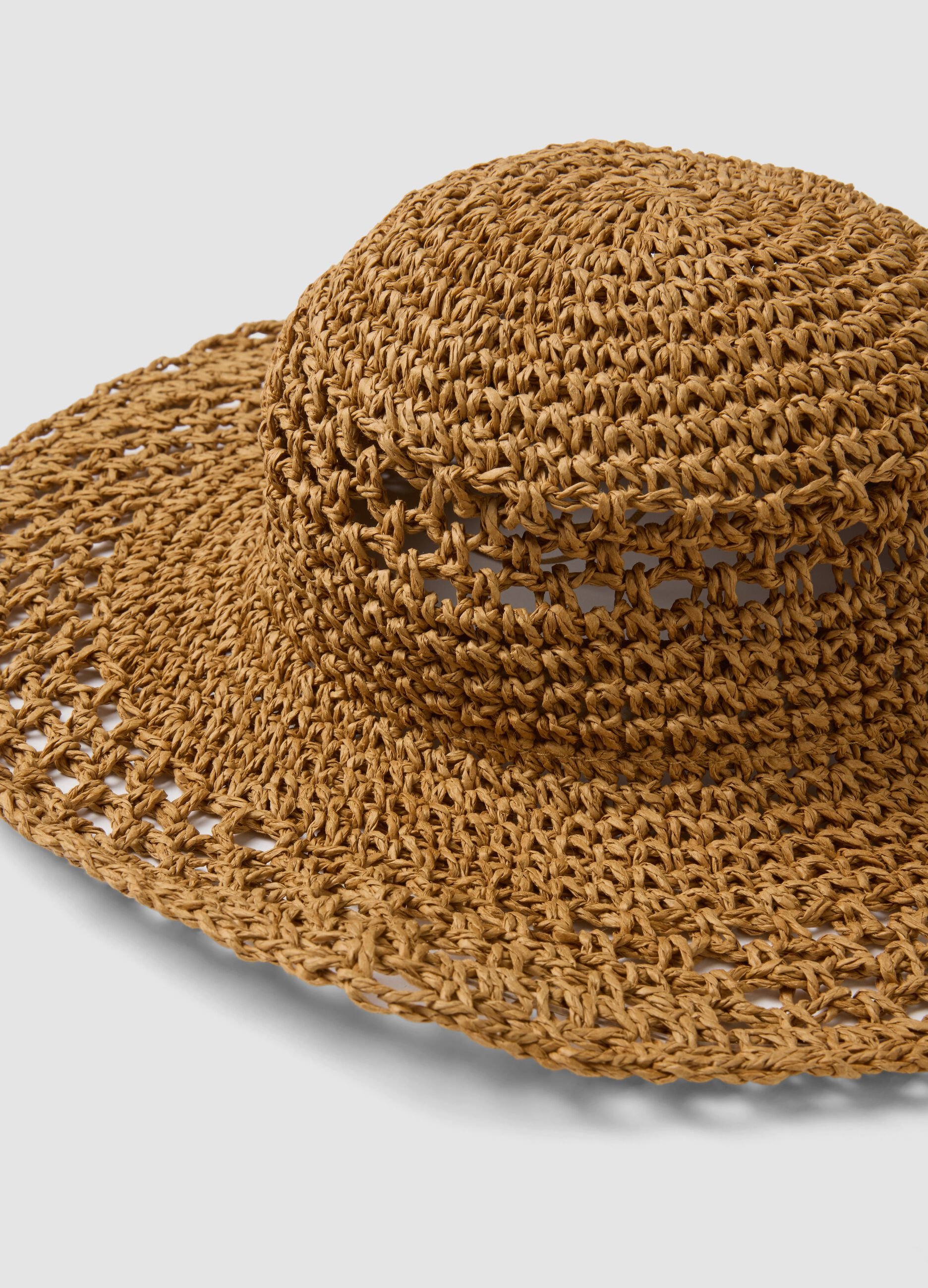 Pure paper-fibre hat in brown