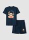 Blue short pure cotton pyjama set with Paul Frank print, regular fit_4