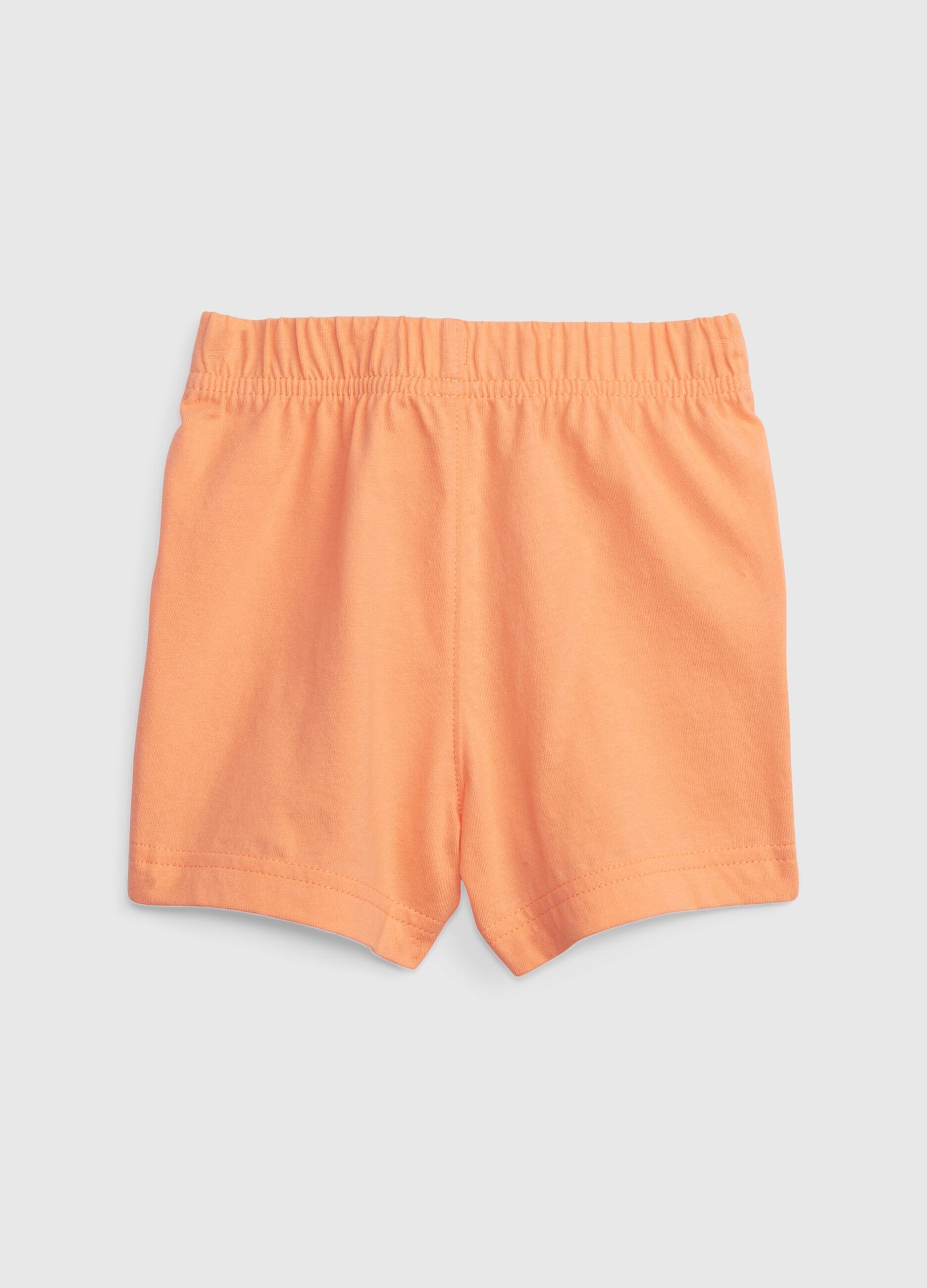 Shorts with drawstring and embroidered bear