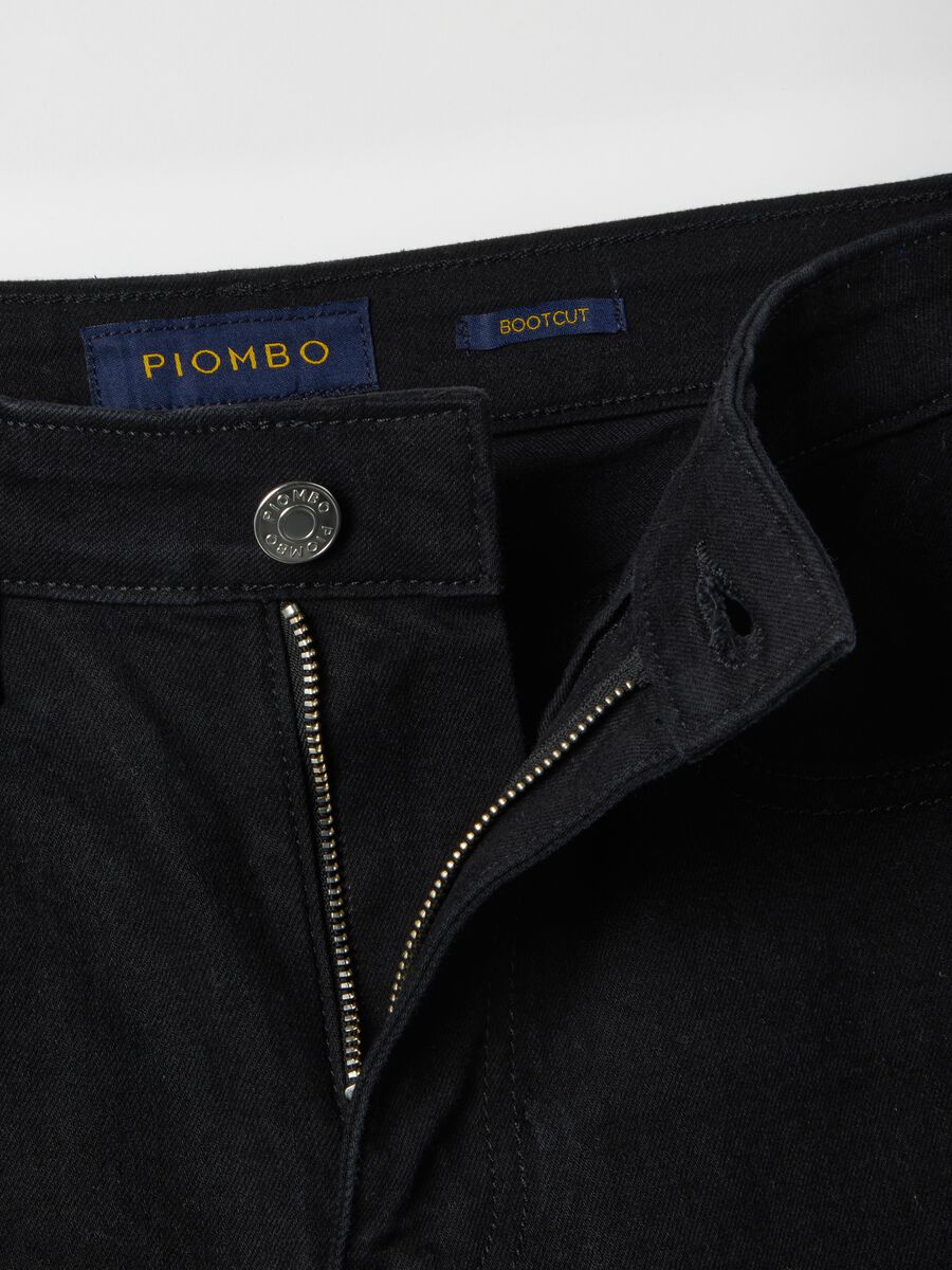 Black stretch cotton bootcut jeans_5