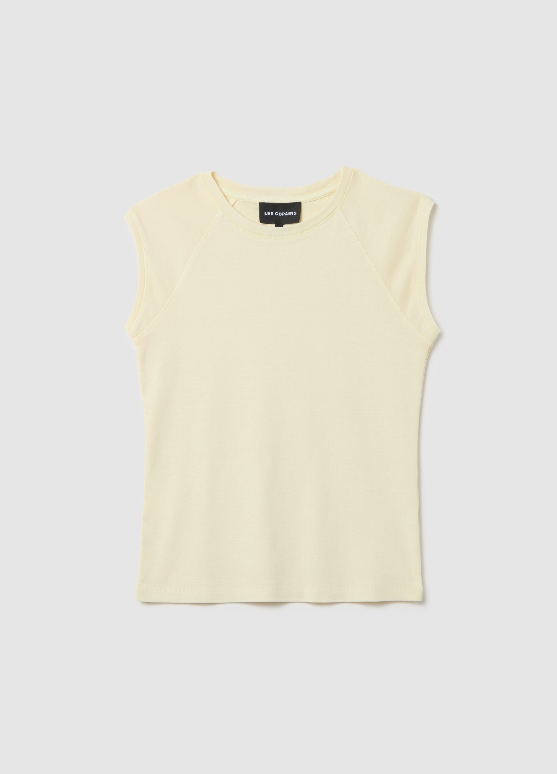 Women's yellow fitted pure cotton vest