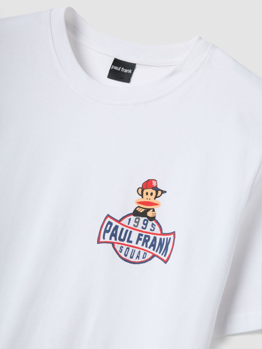 T-shirt bianca con stampa Paul Frank in puro cotone regular fit_1