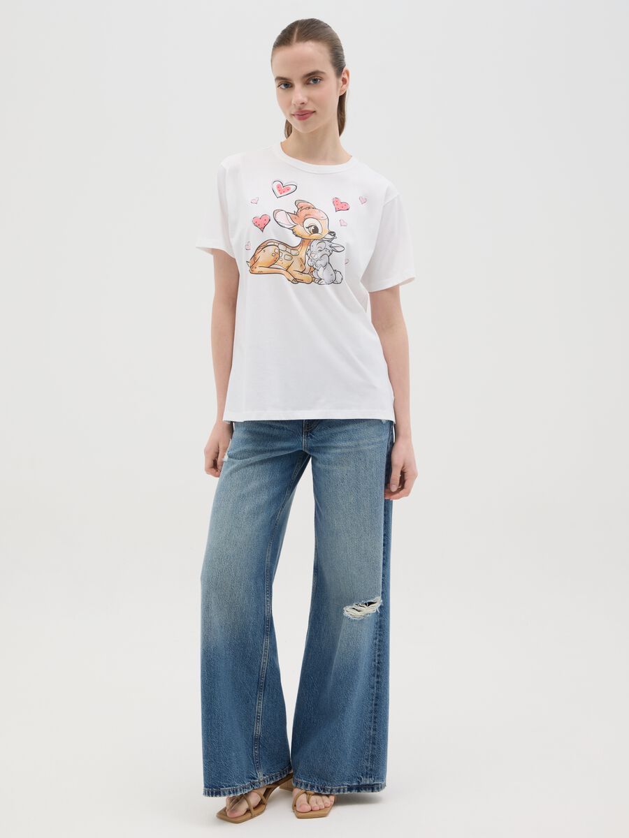 White T-shirt with Bambi and Thumper print_2