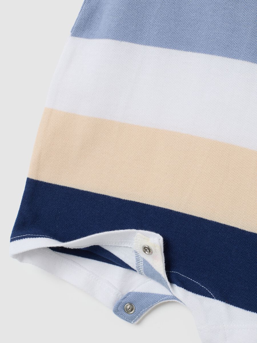 Tutina da neonato in puro cotone multicolor con colletto a punta_3
