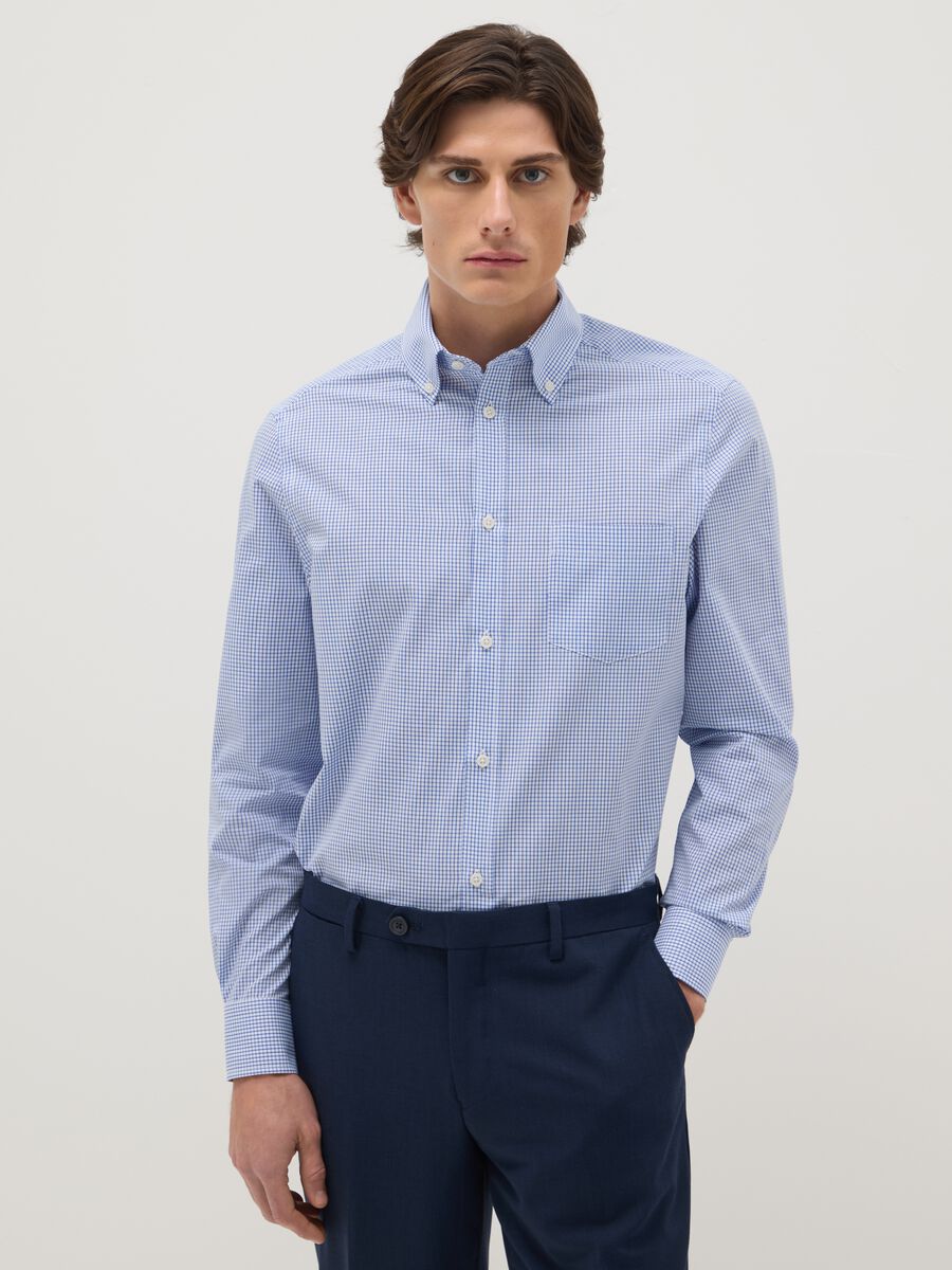 Multicolour Check Slim Fit Cotton Blend Shirt Easy Iron_0