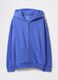 Blue full-zip sweatshirt in cotton with hood_3
