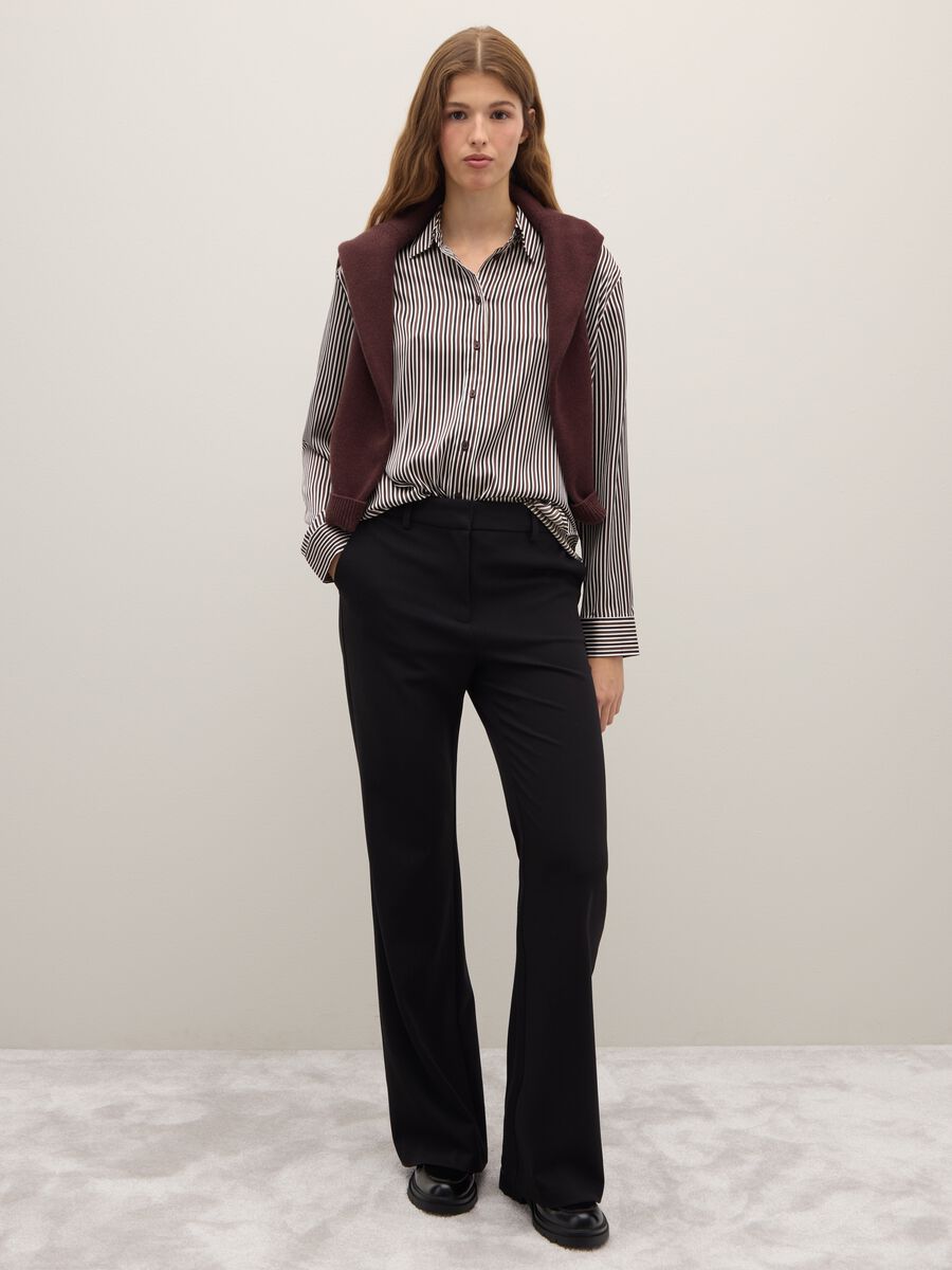 Camicia a righe bianche e marroni regular fit_2