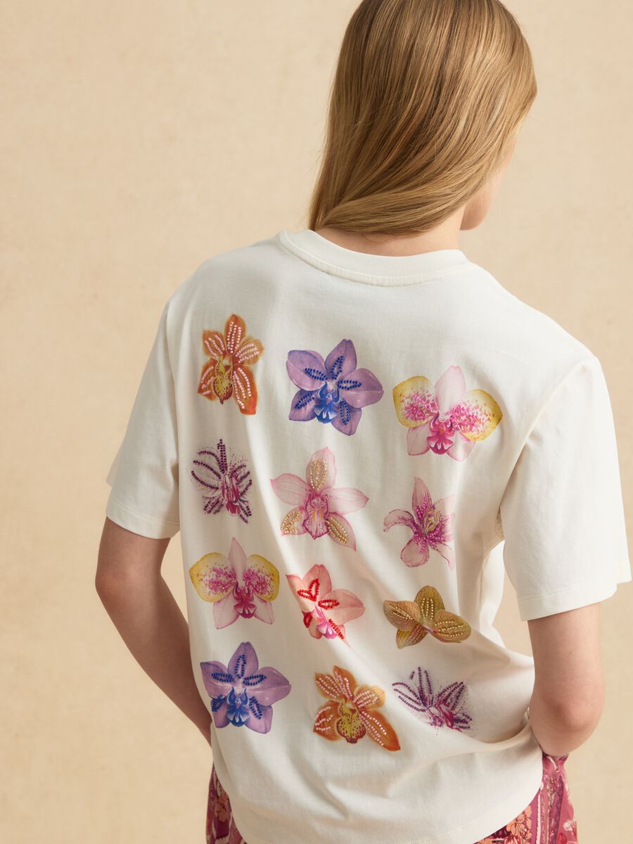 Beige pure cotton short-sleeve T-shirt_0
