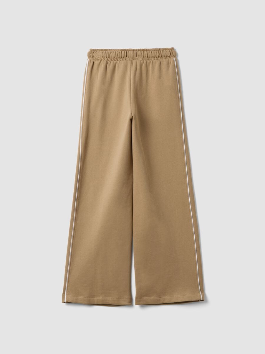 Brown pure cotton wide-leg trousers_1