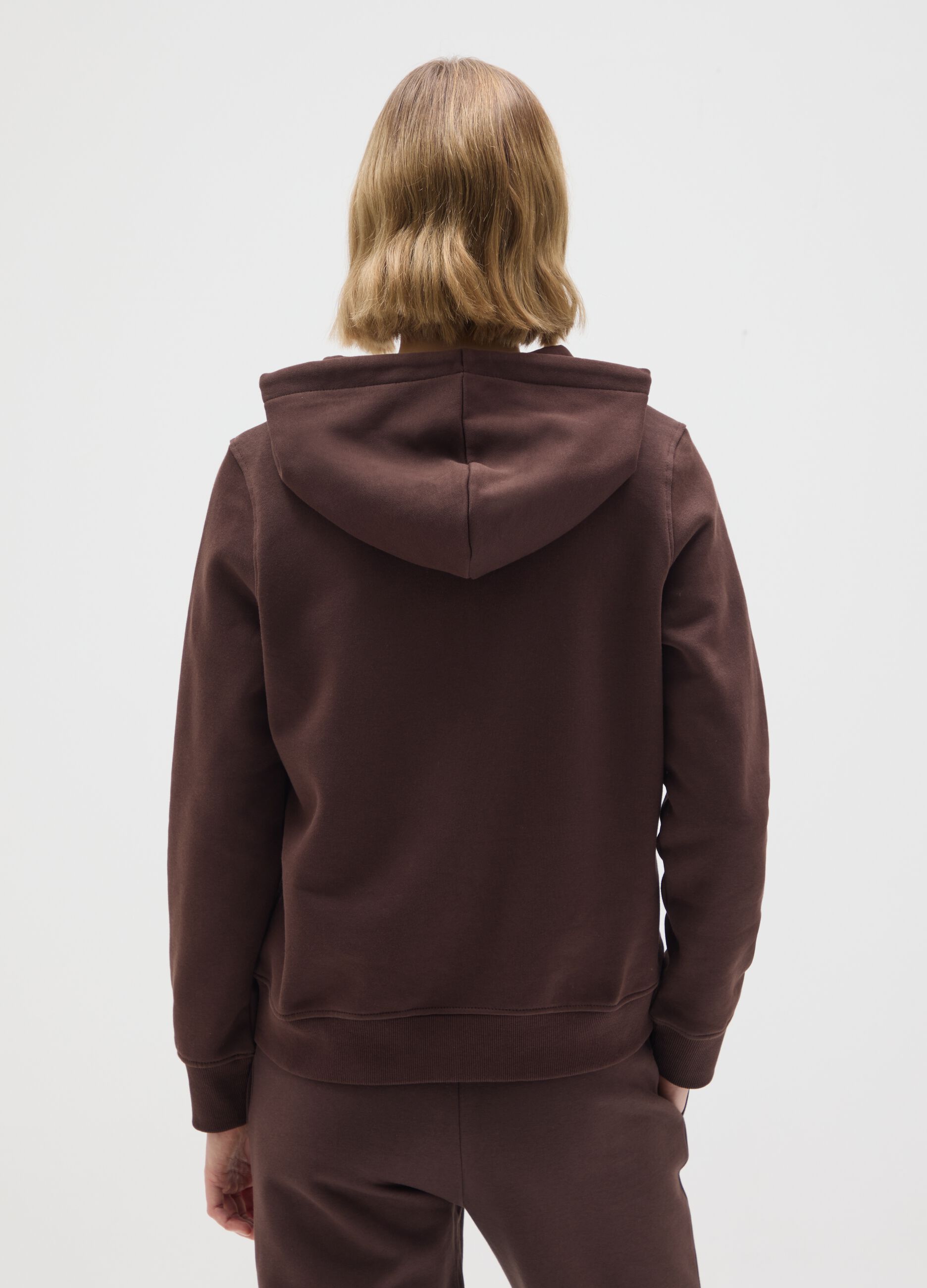 Brown cotton blend regular fit sweatshirt