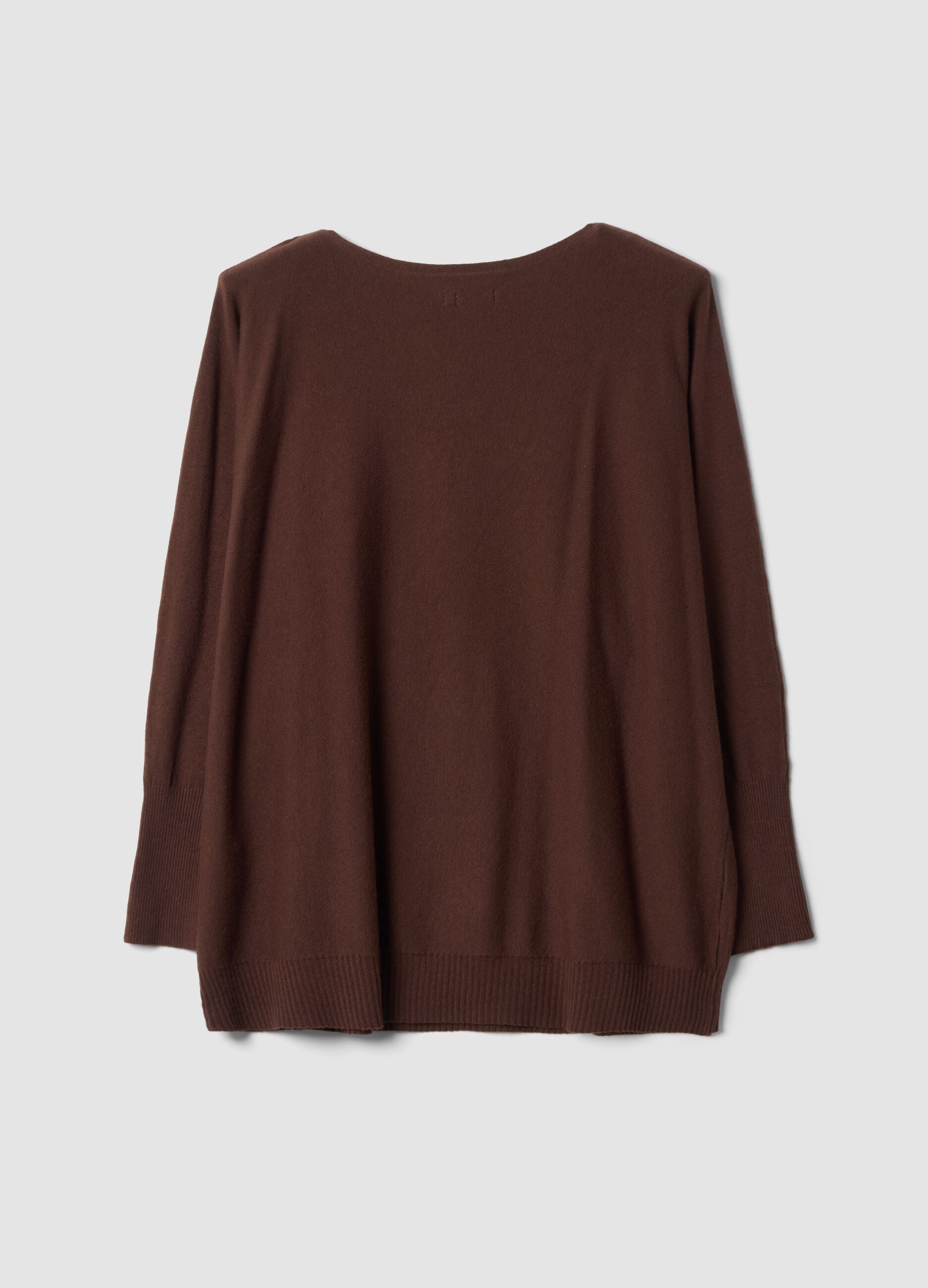 Brown viscose-blend jumper with rhinestones, regular fit