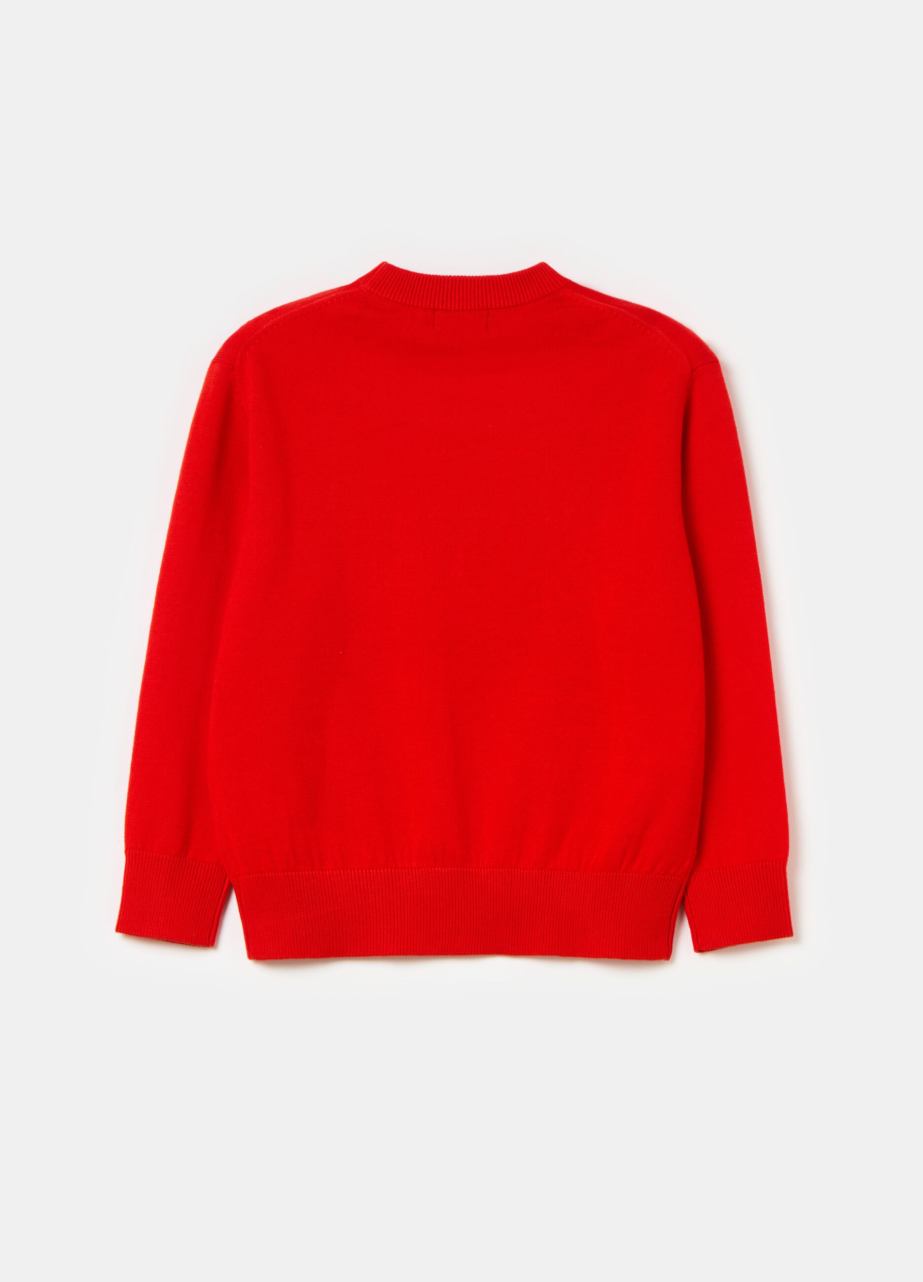 Solid colour cotton pullover