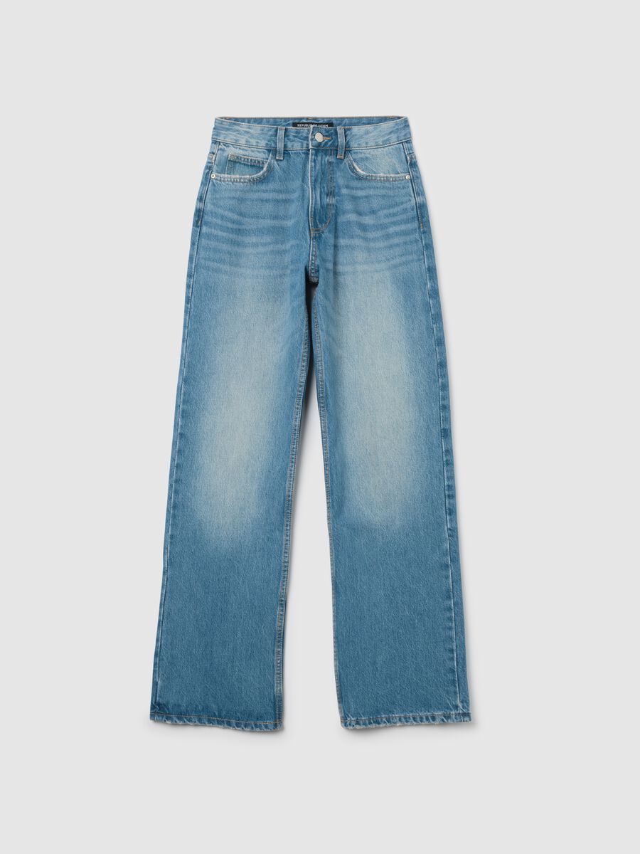 Jeans in puro cotone blu regular fit_4