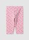 Leggings slim in cotone elasticizzato multicolor da bimba con fiori_1