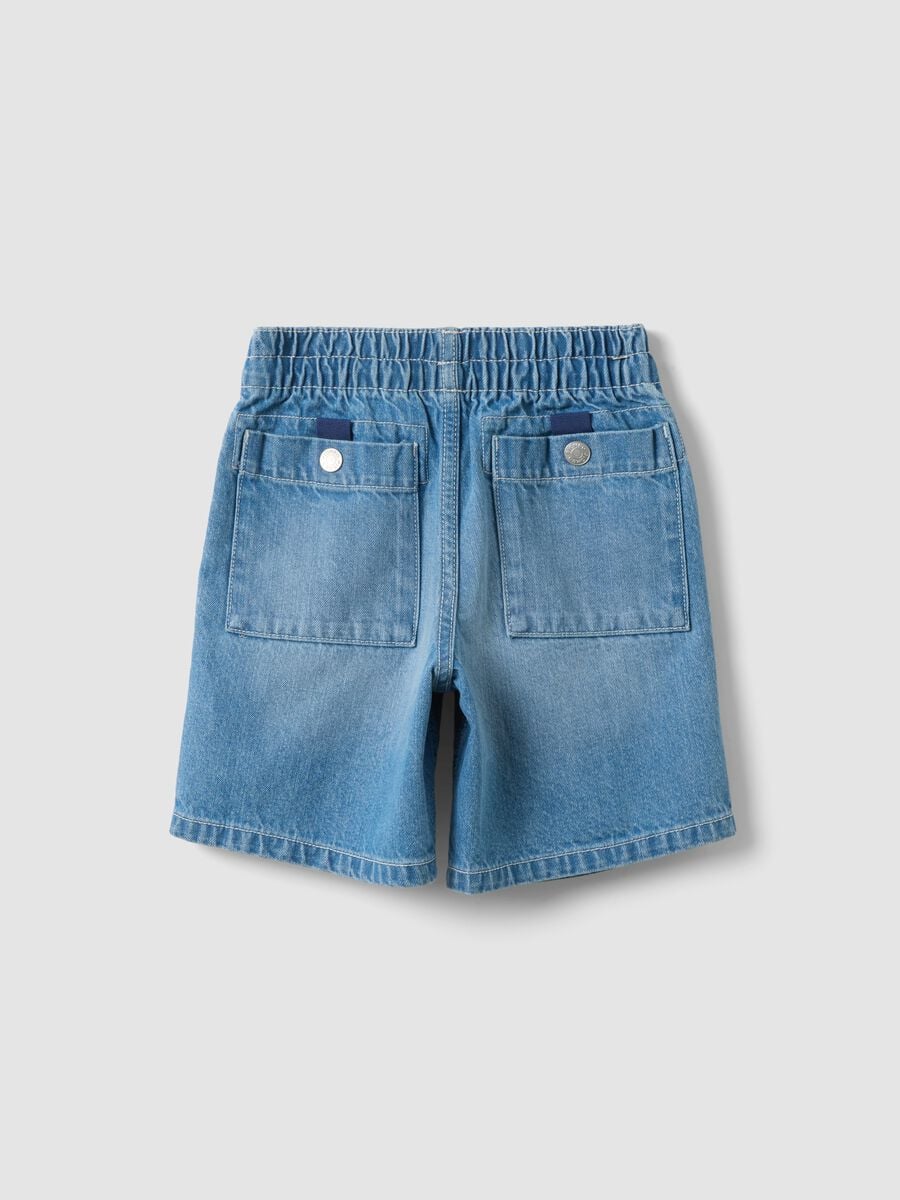 Pure cotton denim shorts, baggy fit_4