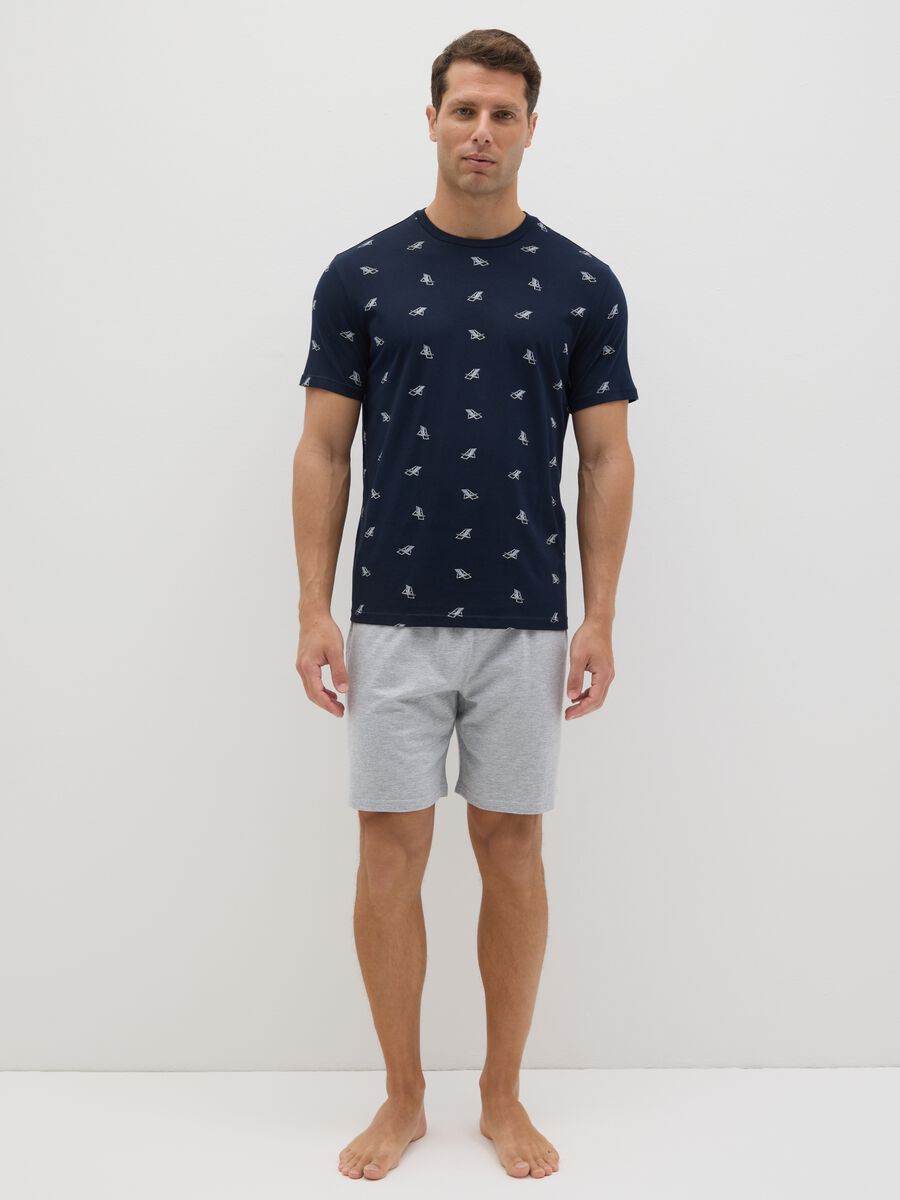 Blue short pyjamas with Ovs print_0