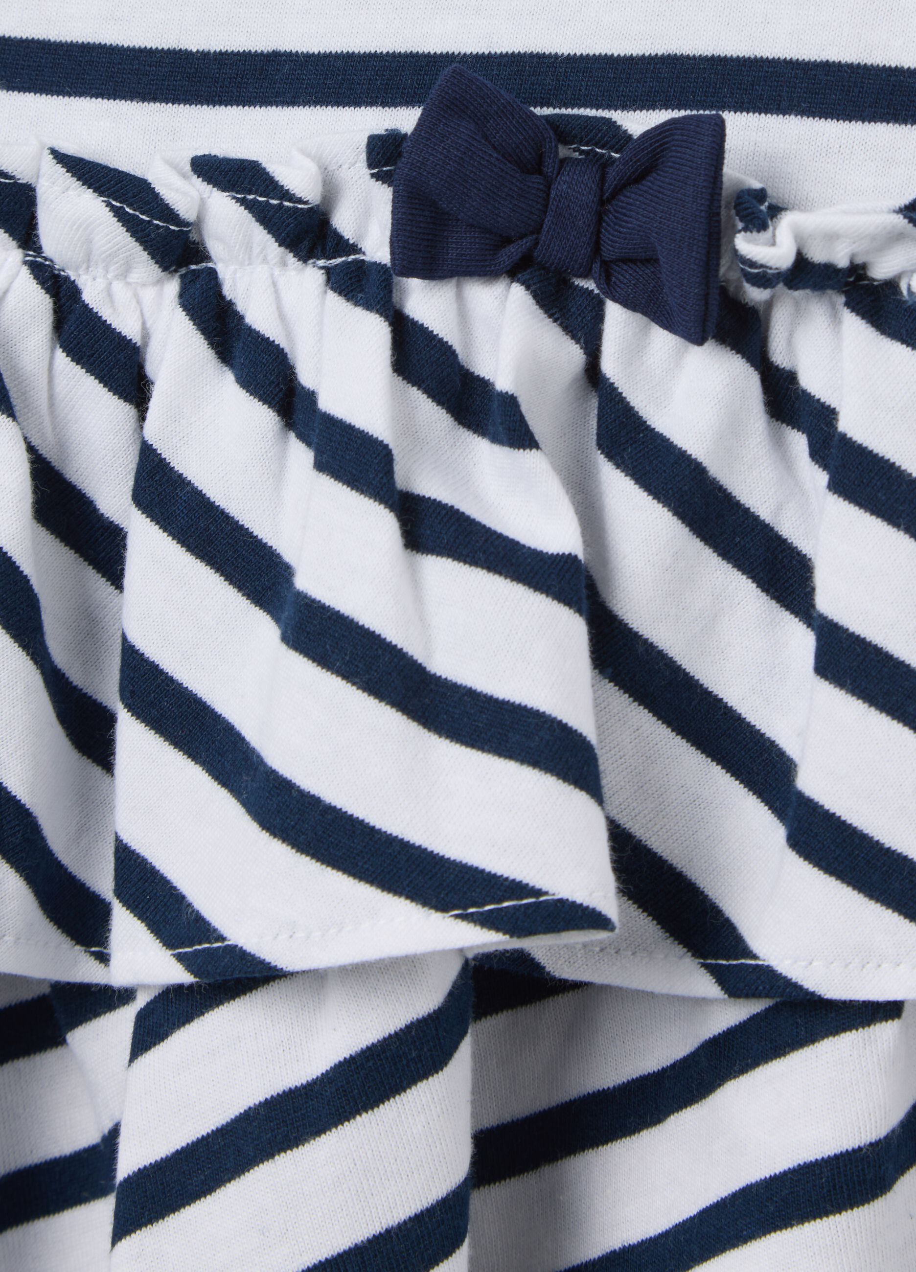 Abito bianco e blu in cotone organico a righe