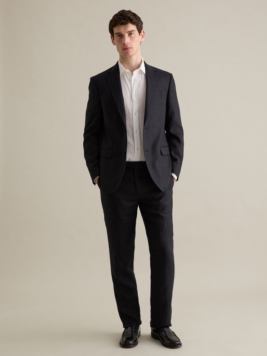 Contemporary regular-fit single-breasted blazer in linen_1