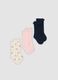 Tripack di calze lunghe rosa in cotone organico elasticizzato_0