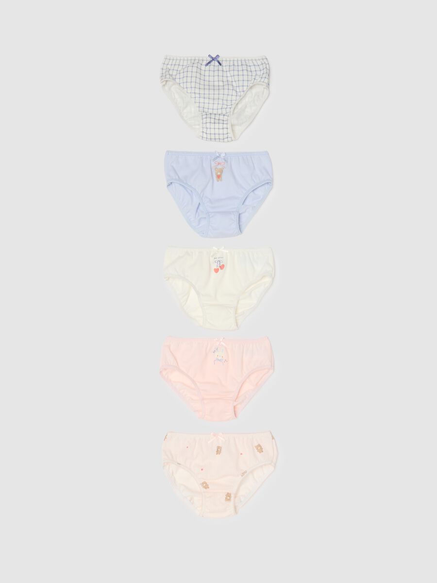 Multipack of multicoloured pure cotton knickers for babies_0