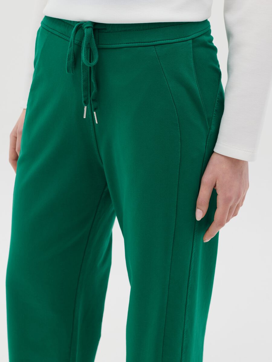 Green fluid trousers with wide leg_2