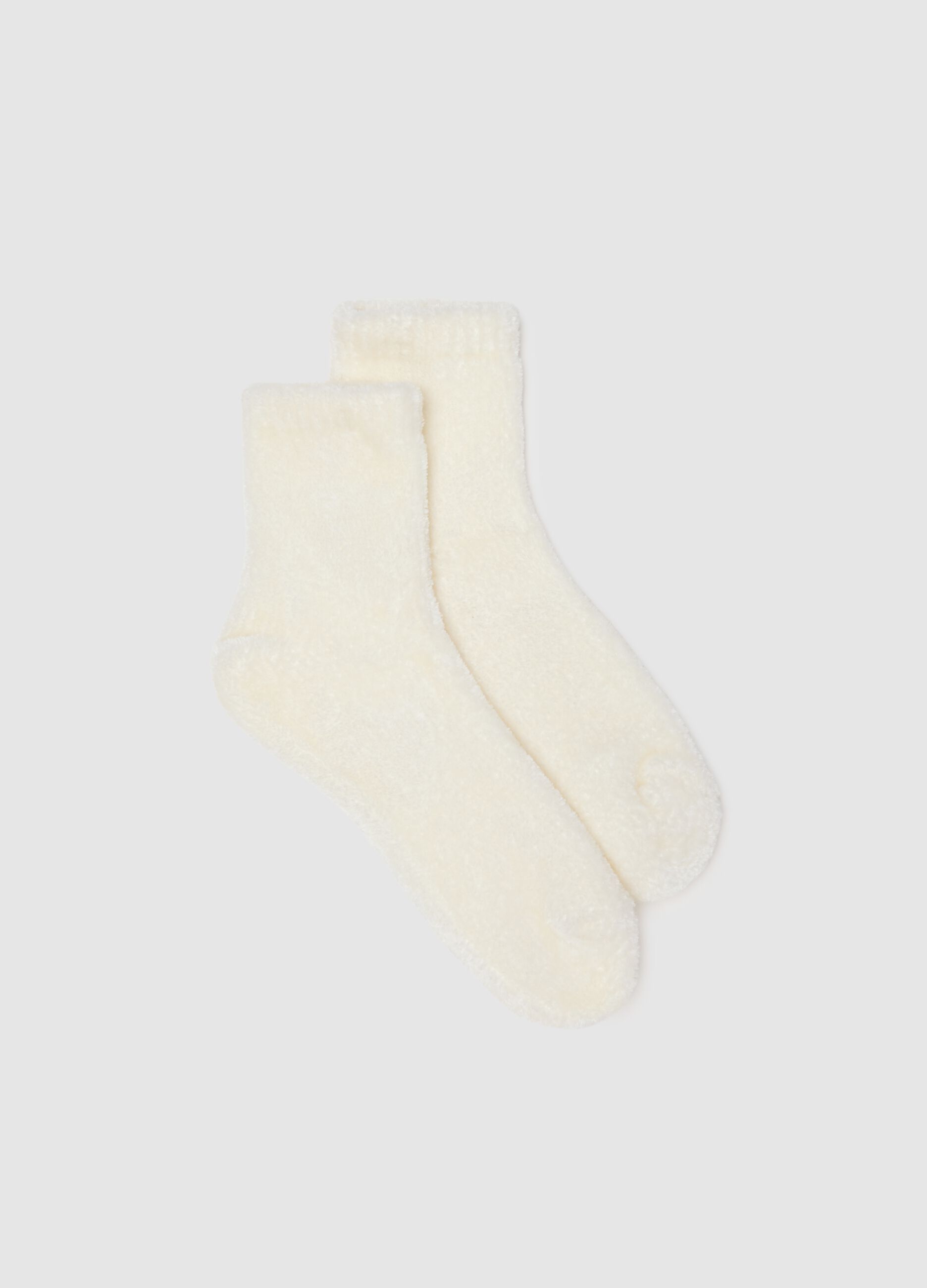 Soft white socks in stretch fabric