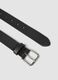 Black genuine leather belt with metal buckle_1