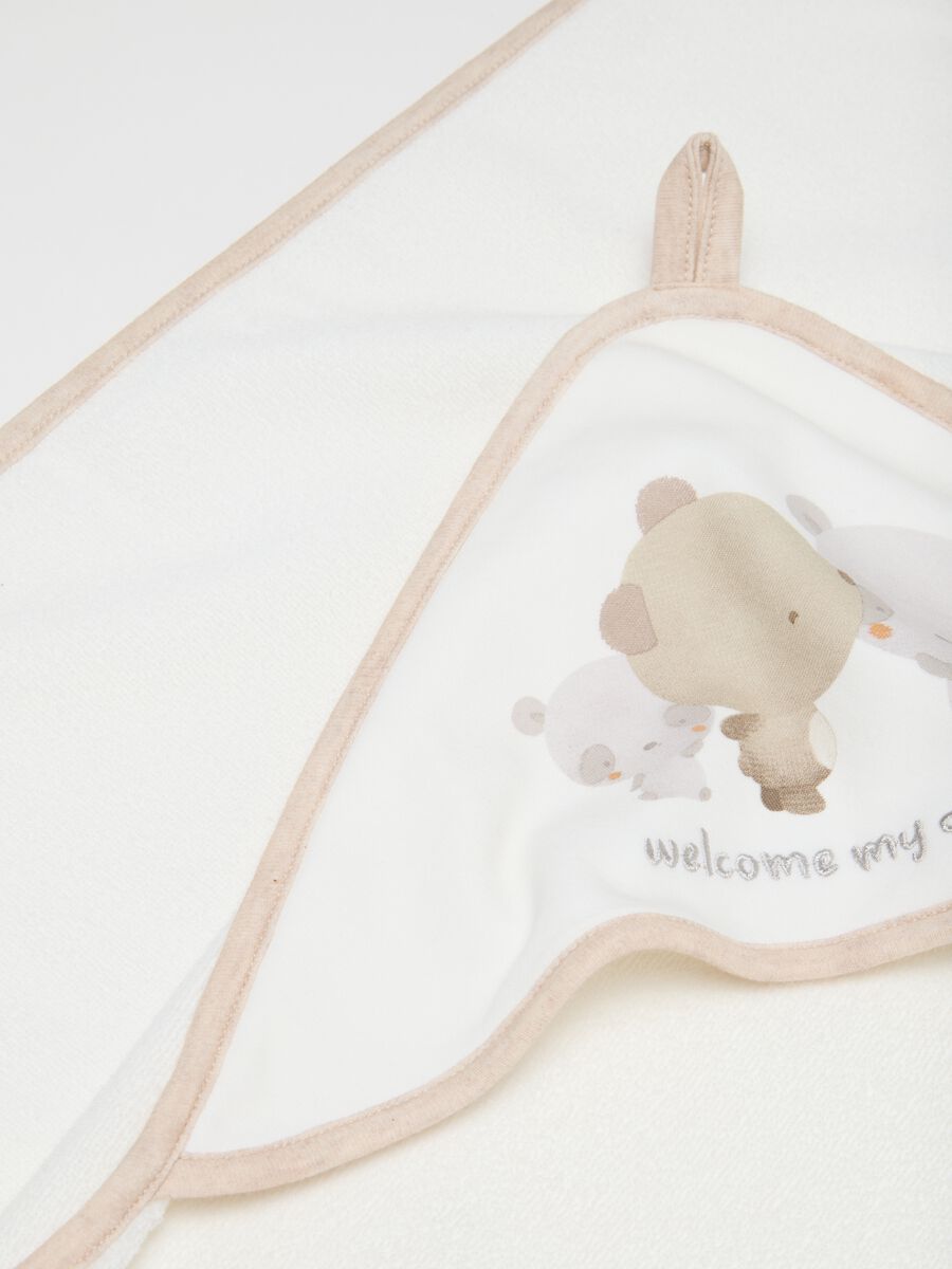 Multicolour cotton baby towel with bears_2