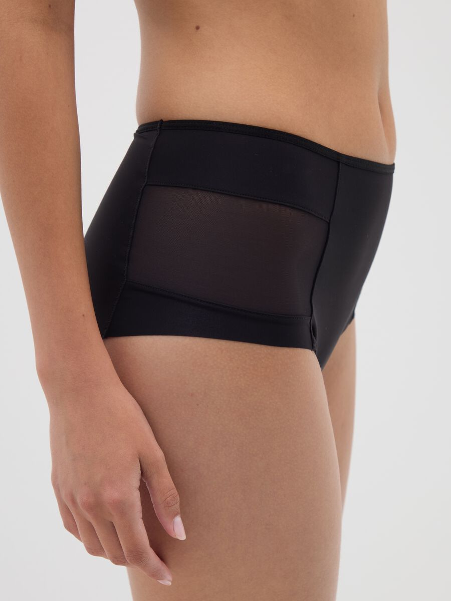 High-waisted black fabric briefs_3