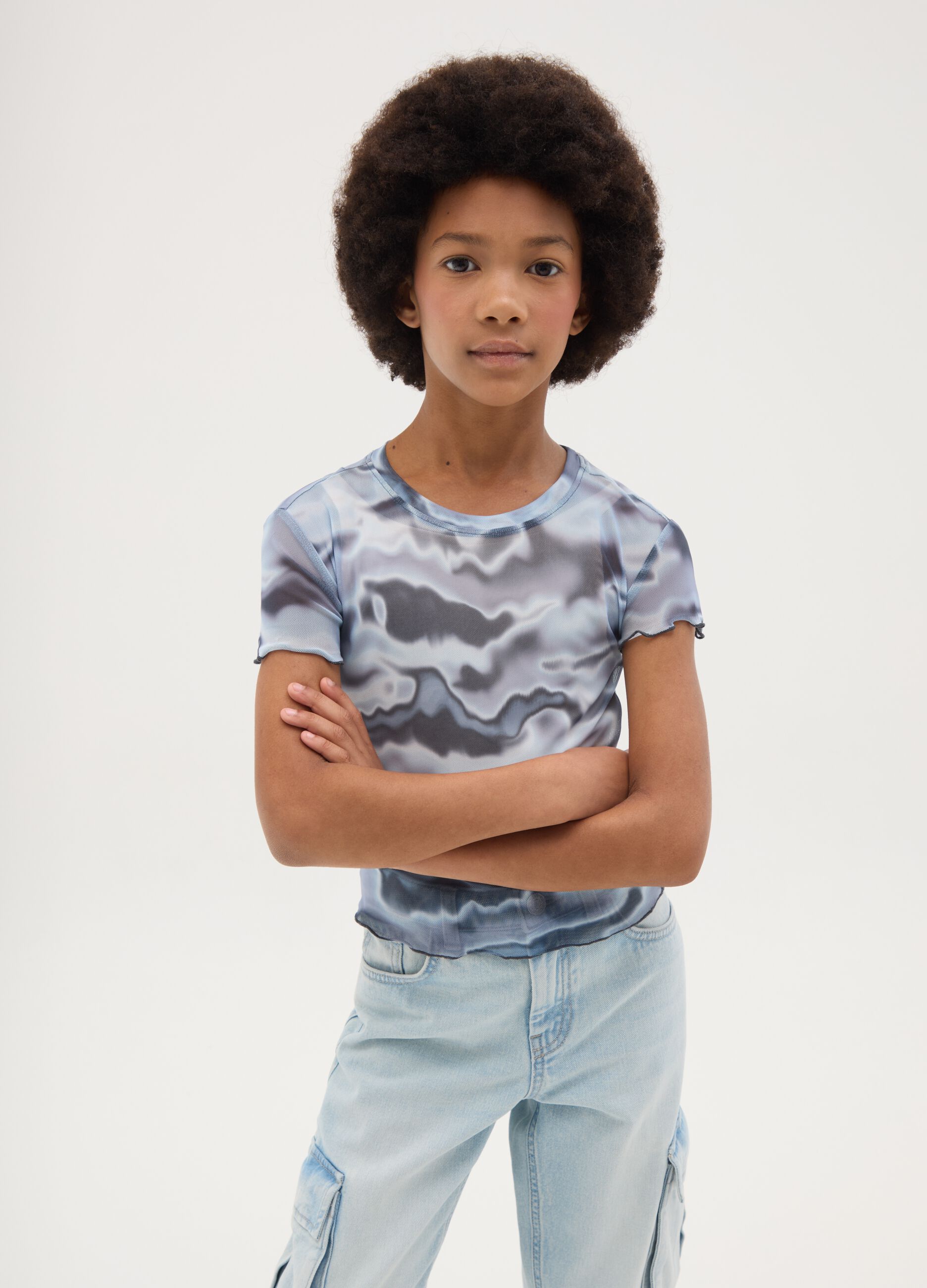 Marbled Effect Stretch T-Shirt for OVS Kids