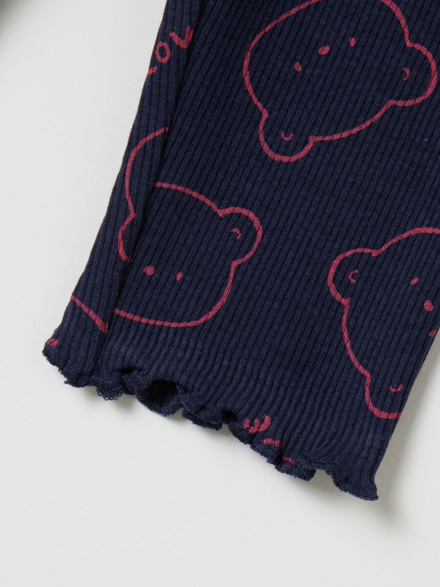 Girls' Blue Stretch Cotton Leggings_2