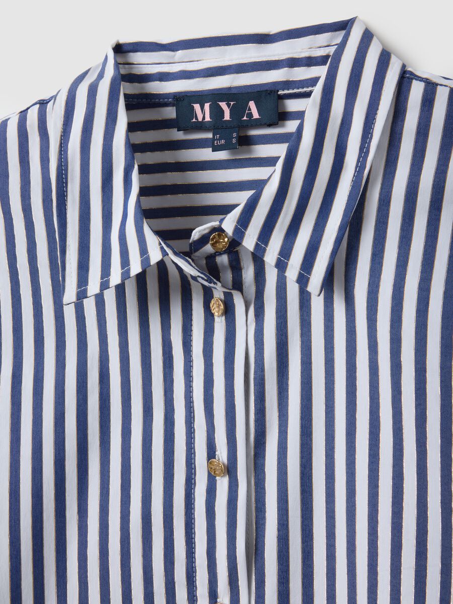Multicoloured stripe cotton blend shirt regular fit with buttons_1