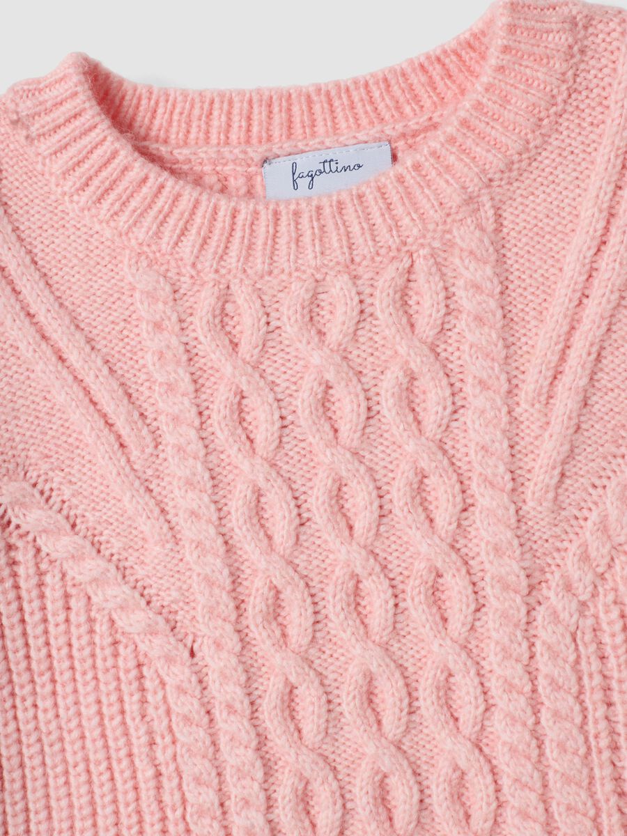 Light pink viscose-blend knitted crew-neck gilet_2