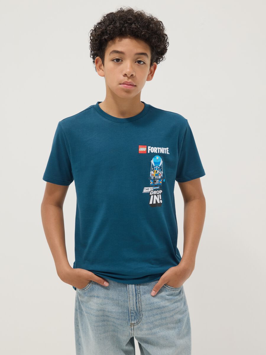 Kids' blue pure cotton t-shirt regular fit with prints_0