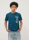Kids' blue pure cotton t-shirt regular fit with prints_0