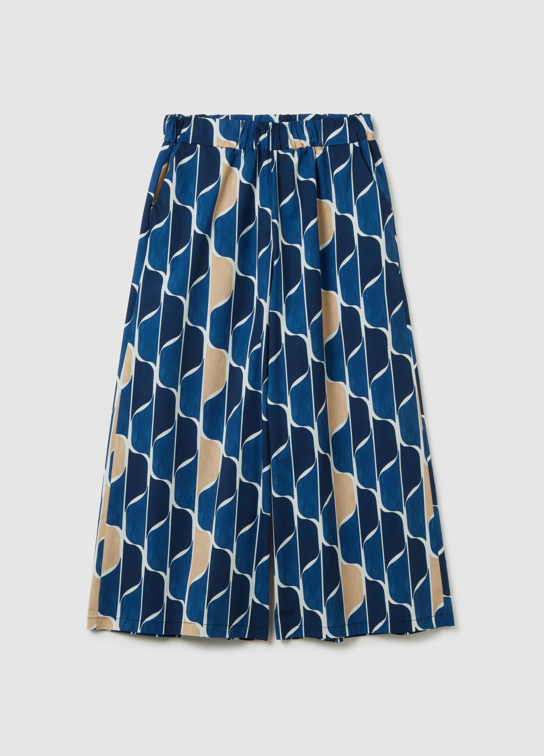 Women's multicolour cotton trousers with regular fit