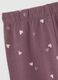 Purple Stretch Cotton Leggings with Heart Prints_2
