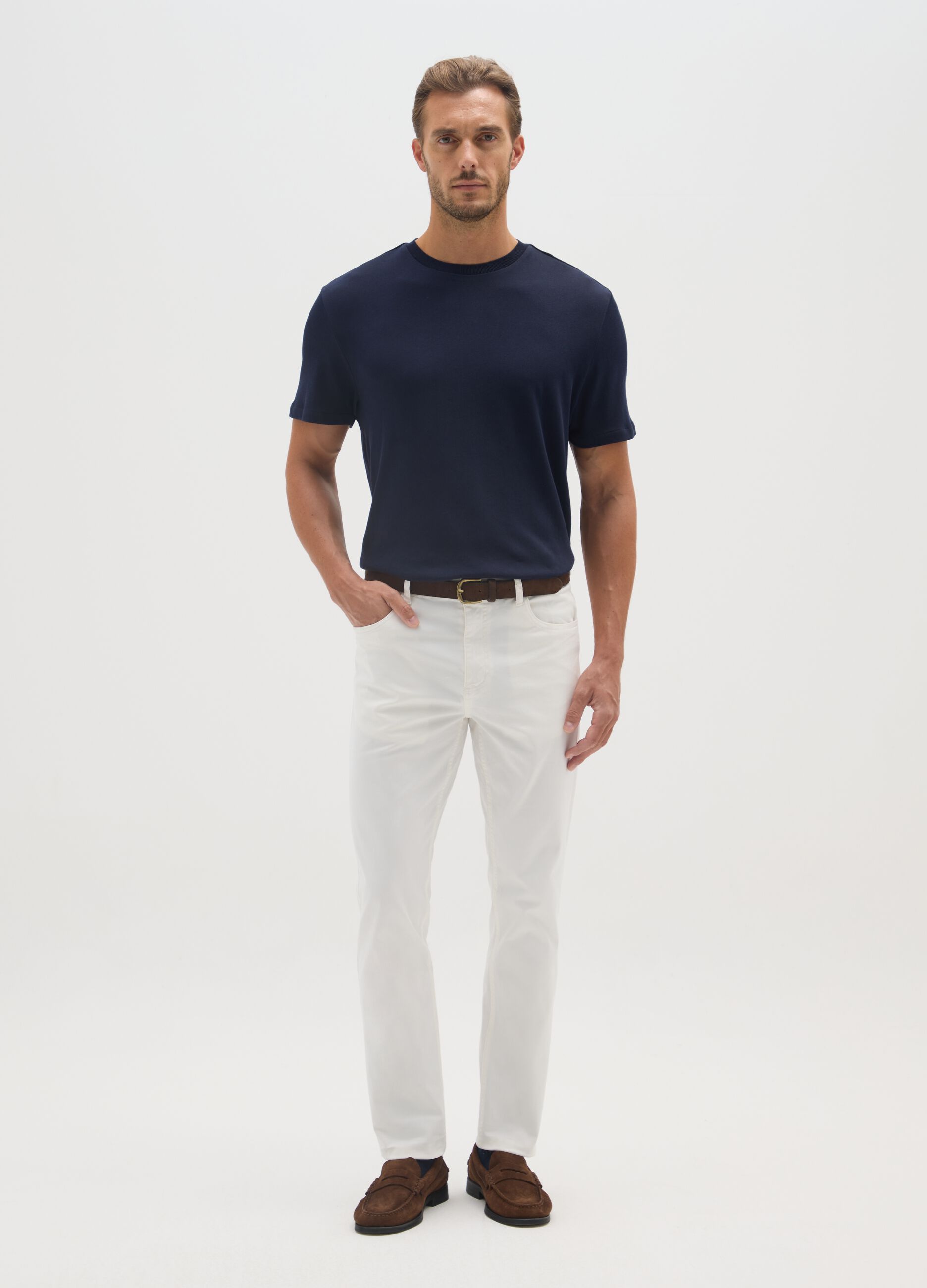 Blue Regular Fit Pure Cotton T-shirt