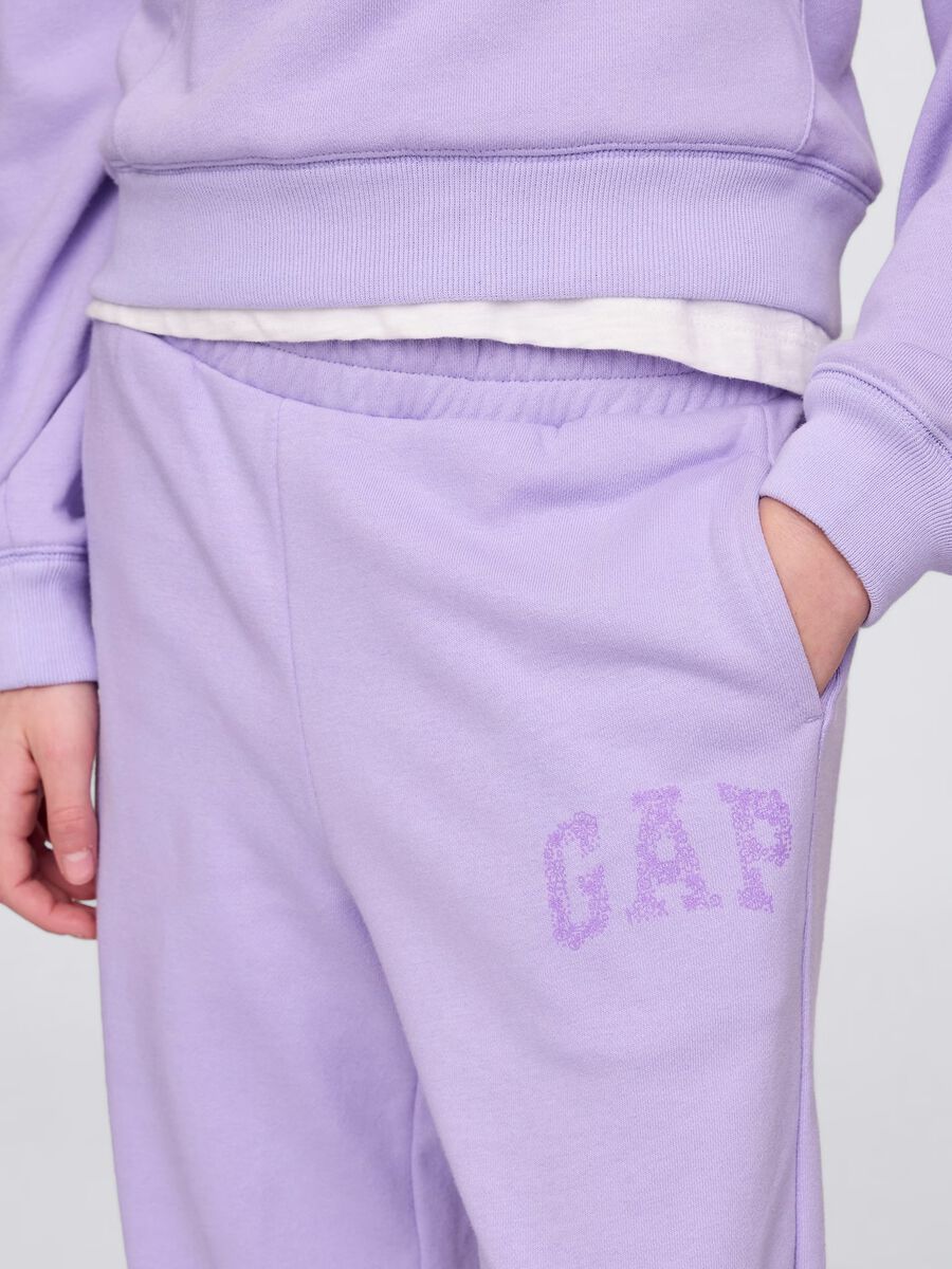 Purple wide-leg joggers with logo print_3