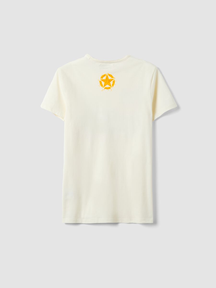 Children's white pure cotton T-shirt regular fit with print_4