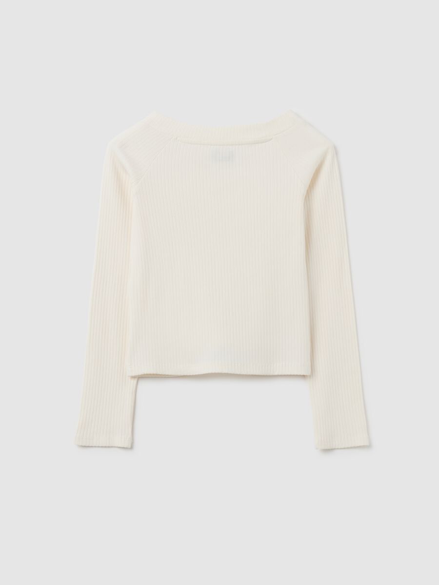 Maglia da ragazze in cotone bianco regular fit_1