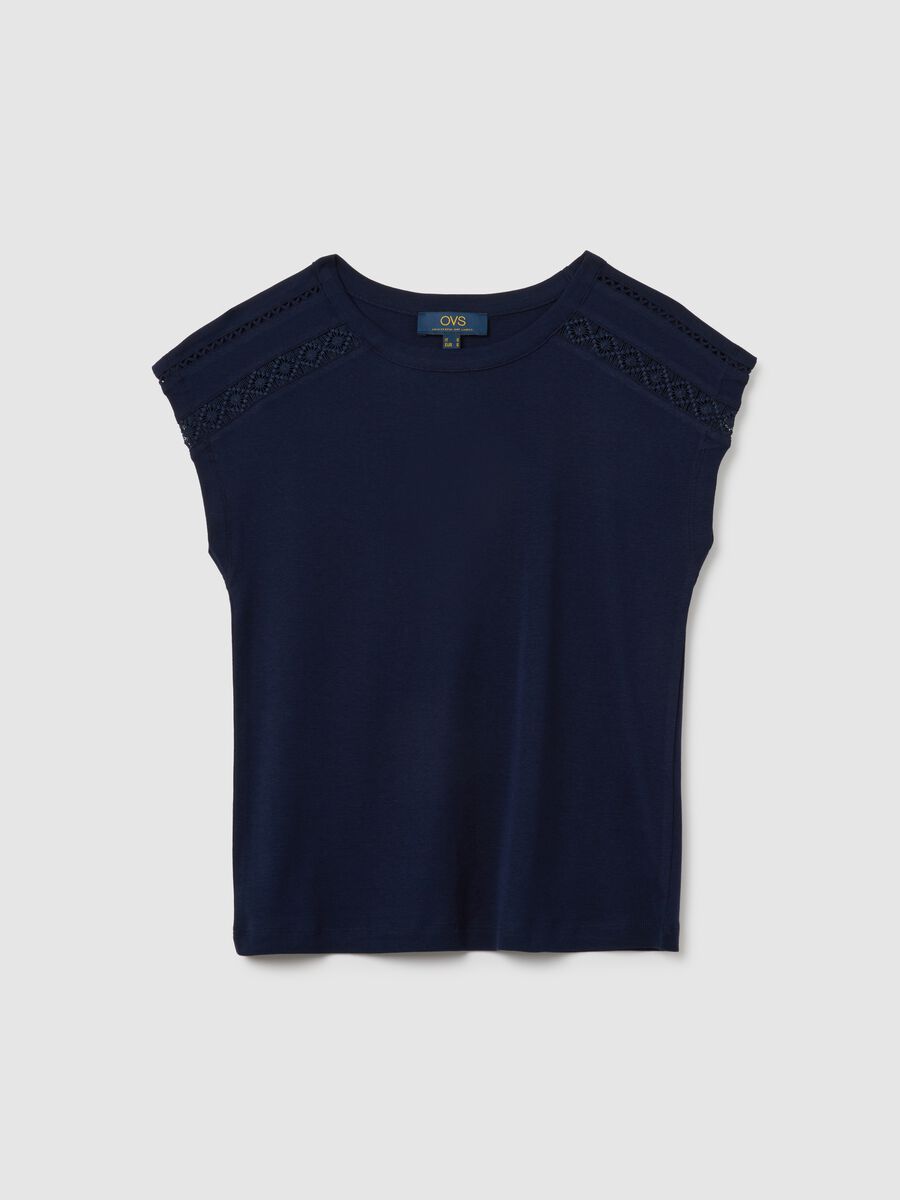 Women's regular fit blue pure cotton t-shirt_4