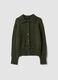 Cardigan verde in misto lana con colletto polo_4
