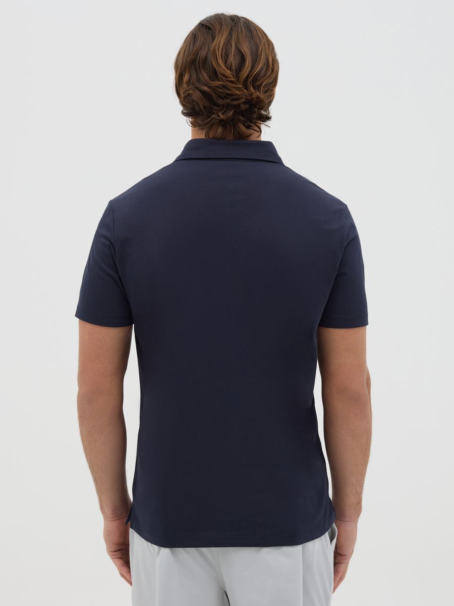 Blue regular-fit polo shirt with short sleeves_2