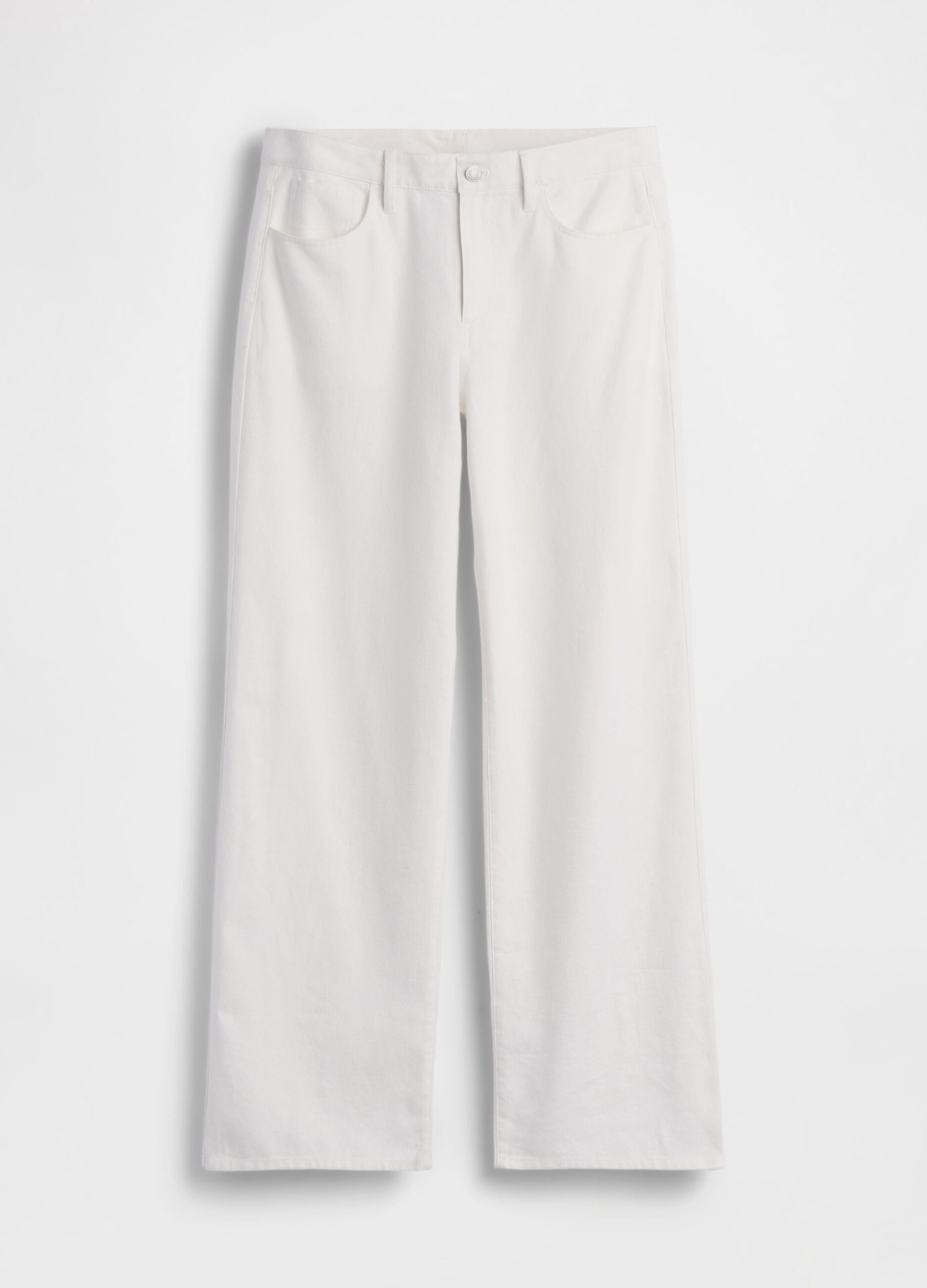 Wide-leg linen-cotton blend trousers