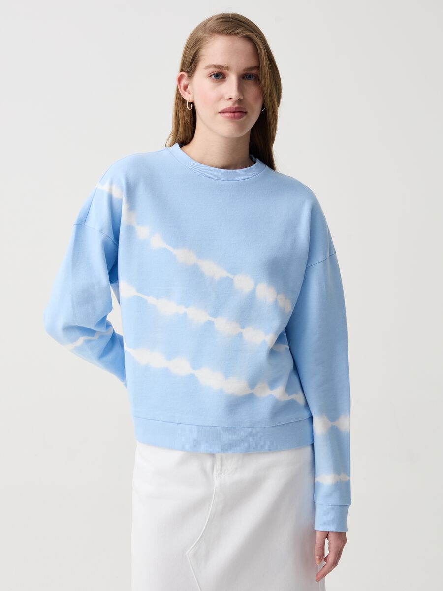Tie-dye sweatshirt with round neck_0